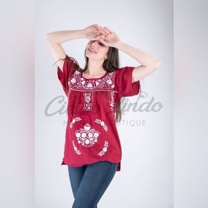 Tehuacan Full Embroidered A & M Blouse